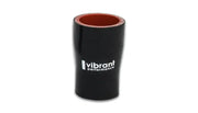Black silicone ply reducer coupling with red interior for automotive or industrial use
