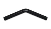 Vibrant 4 Ply Reinforced Silicone Elbow Connector - 1.25in ID x 8in Leg 45 Deg Elbow (BLACK) - 2969