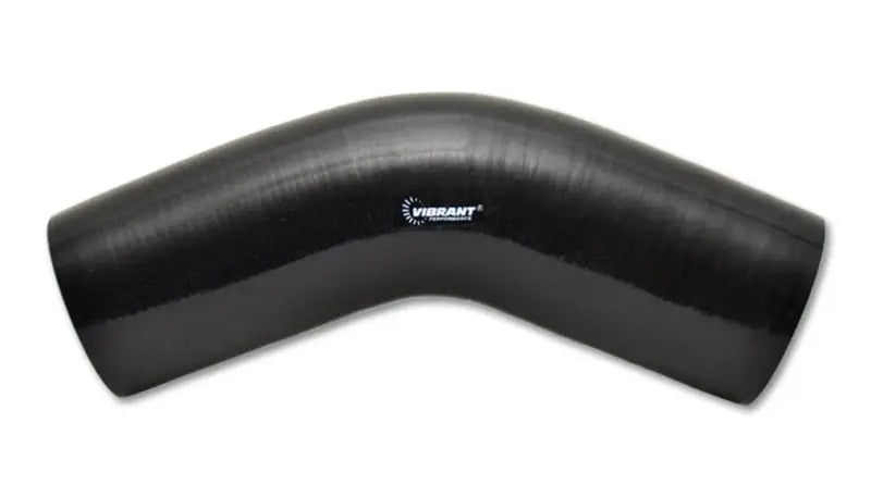 Vibrant 4 Ply Reinforced Silicone Elbow Connector - 5in ID x 4in Leg 45 Deg (BLACK) - Truck & Automotive