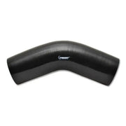 Vibrant 4 Ply Reinforced Silicone Elbow Connector - 5in ID x 4in Leg 45 Deg (BLACK) - Truck & Automotive