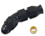 Vibrant 45 Degree 3/8in Tube to Male -6AN Flare Adapter w/ Olive Inserts - Truck & Automotive