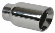 Vibrant 4in OD Round SS Exhaust Tip (Double Wall Angle Cut Beveled Outlet) 3in. ID Inlet - Truck & Automotive