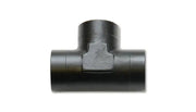 Black plastic T-shaped pipe fitting as a female tee adapter for automotive use