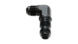 Vibrant Vibrant -8AN Bulkhead Adapter 90 Degree Elbow Fitting - Anodized Black Only