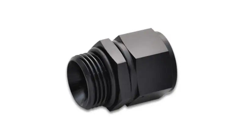 Vibrant -8AN Female to -6AN Male Straight Cut Adapter with O-Ring, 6061 Aluminum, Anodized Black, lightweight, high flow, anti-leak, automotive, RV, powersports, off-road, marine, truck accessories.