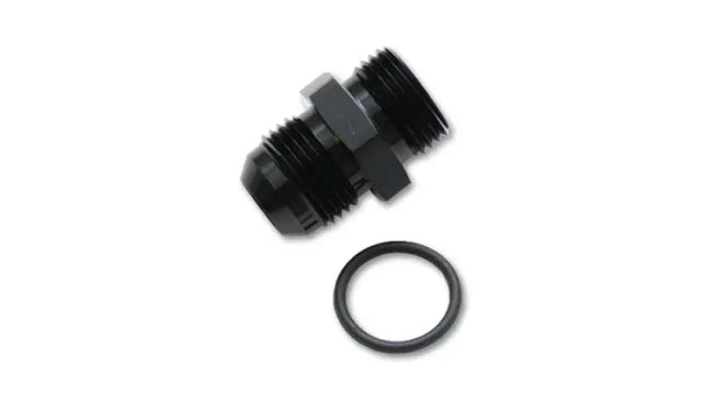 Vibrant -8AN Male Flare to 4AN ORB Male Straight Adapter w/O-Ring - Anodized Black - 16829