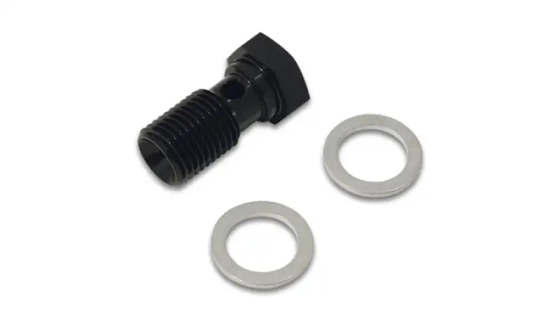 Vibrant Aluminum Banjo Bolt w/ 2 Washers (M12x1.5 20mm LG) - Anodized Black - Truck & Automotive
