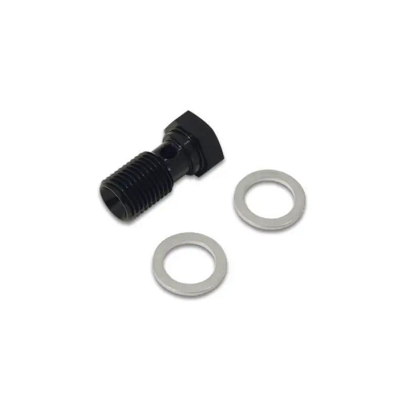 Vibrant 11464 Vibrant Aluminum Banjo Bolt w/2 Washers Male 16mm x 1.5 Bolt, 24mm long bolt - Anodized Black