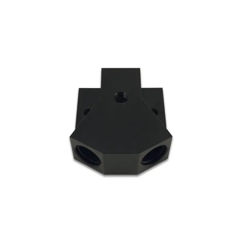Vibrant 10894 Vibrant Billet Aluminum Y-Block Fitting with 1/8in NPT Port -10AN x Dual -8AN ORB