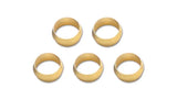 Five vibrant brass olive inserts 1/2in for reliable plumbing connections