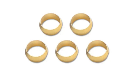 Five vibrant brass olive inserts 1/2in for reliable plumbing connections