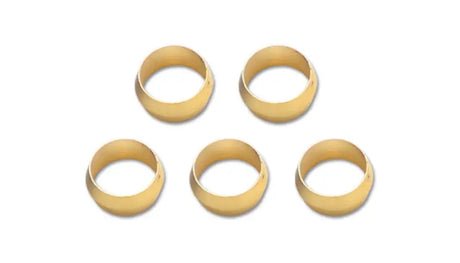 Five gold-colored brass olive inserts for jewelry making or craft projects