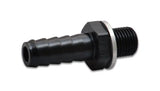 Black barb fitting with threaded end for vibrant female male M10 applications