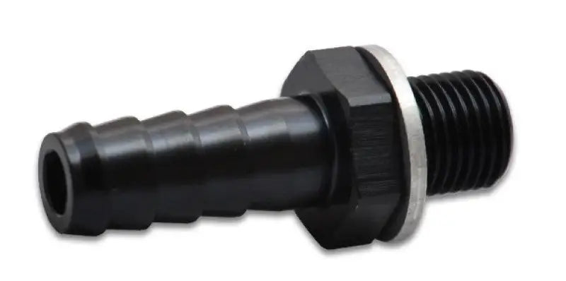 Black hose barb fitting with threaded end for Vibrant Female Male M10 x 1.0 to 1/8in barb fitting