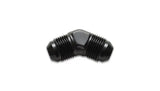 Black 90-degree hose fitting for Vibrant Flare Union 45 degree adapter fittings