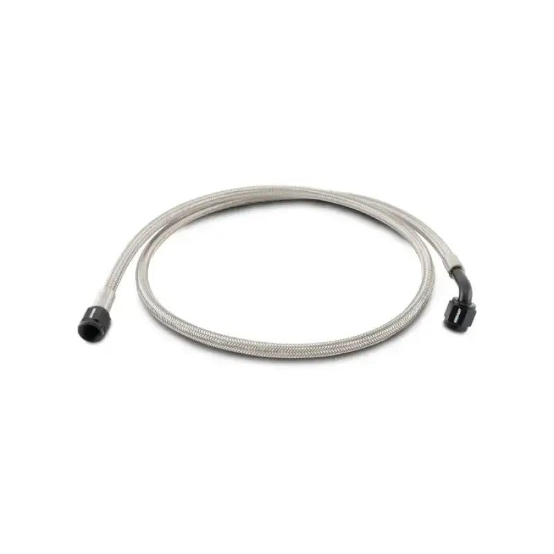 Braided stainless steel hose with black fittings from Vibrant Pre-Assembled Hose Assemblies