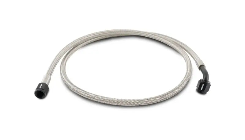 Braided stainless steel hose with black fittings from Vibrant Pre-Assembled Hose Assemblies