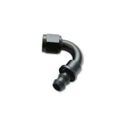 Black 90-degree hose end elbow fitting for Vibrant 120 Degree Hose End Elbow Fitting -6AN