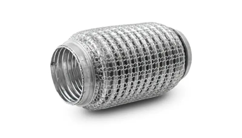 Vibrant SS Flex Coupling w/ Interlock Liner and Mesh Braid 2.25in Inlet/Outlet x 6in long - Truck & Automotive