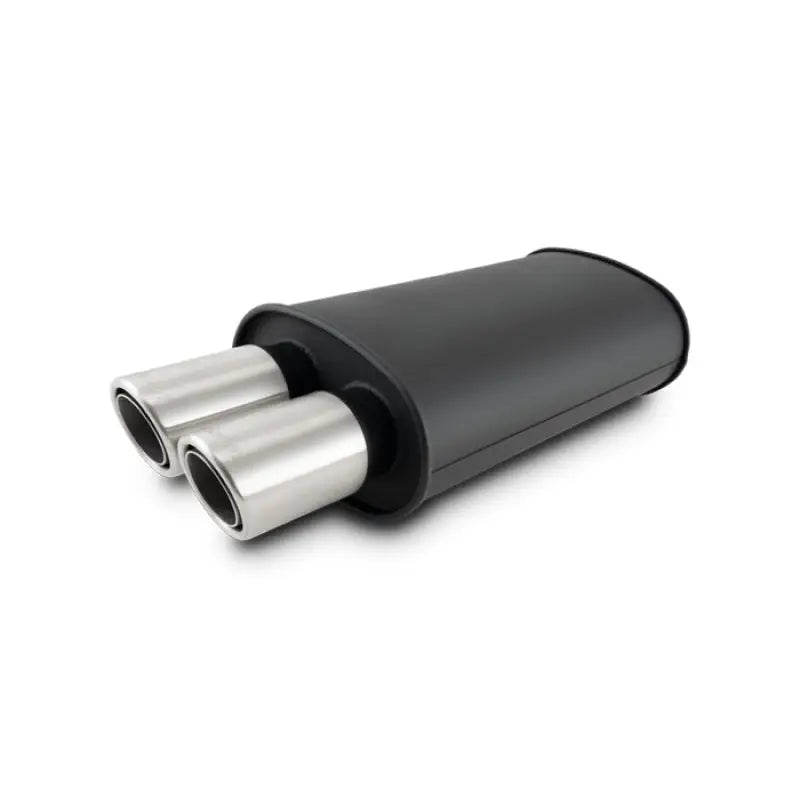 Vibrant 12311 Vibrant STREETPOWER Blk Oval Muffler w/Dual Center Tip 3in Inlet ID 3in Tip OD 9in x 5in x 15in