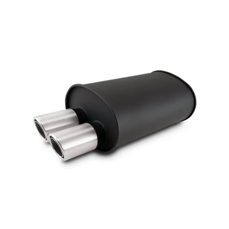 Vibrant 12316 Vibrant STREETPOWER Blk Oval Muffler w/Dual Offset Tip 3in Inlet ID 3in Tip OD 9.5in x 6.75in x 15in