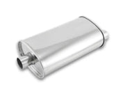 Shiny metal Vibrant StreetPower Oval Muffler with dual outlets for streetpower style