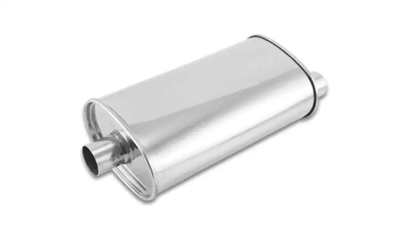Shiny metal Vibrant StreetPower Oval Muffler for sleek streetpower oval exhaust look