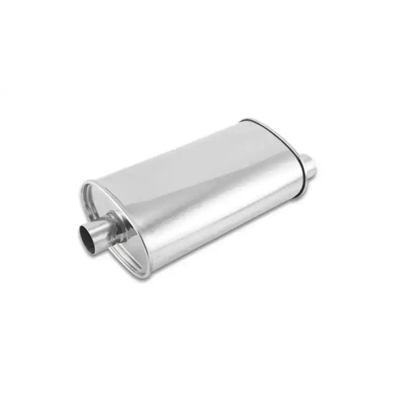 Shiny metal Vibrant StreetPower Oval Muffler for sleek streetpower oval exhaust look