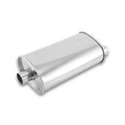 Shiny metal Vibrant StreetPower Oval Muffler with dual outlets for streetpower style