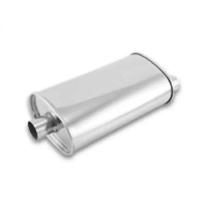 Shiny metal Vibrant StreetPower Oval Muffler with dual outlets for streetpower style