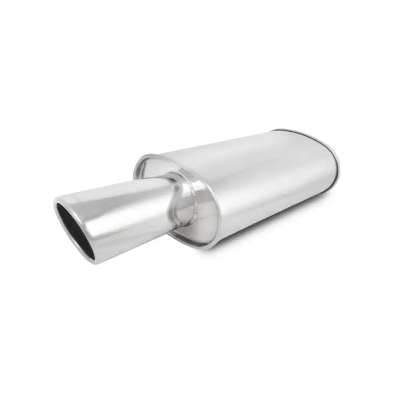 Vibrant 1046 Vibrant StreetPower Oval Muffler with 4in Round Tip Angle Cut Rolled Edge - 2.5in inlet I.D.