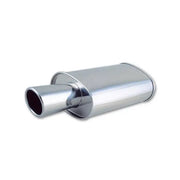 Vibrant 1046 Vibrant StreetPower Oval Muffler with 4in Round Tip Angle Cut Rolled Edge - 2.5in inlet I.D.