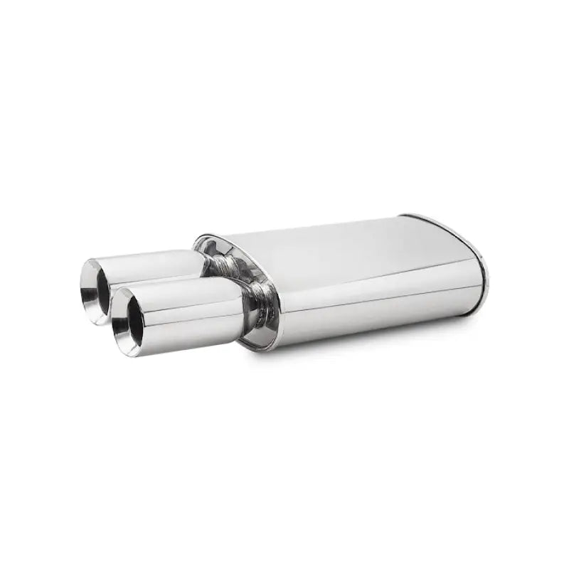 Vibrant 1040 Vibrant StreetPower Oval Muffler w/ Dual 3.5in Round Tips Straight Cut Beveled Edge 2.5in inlet I.D.