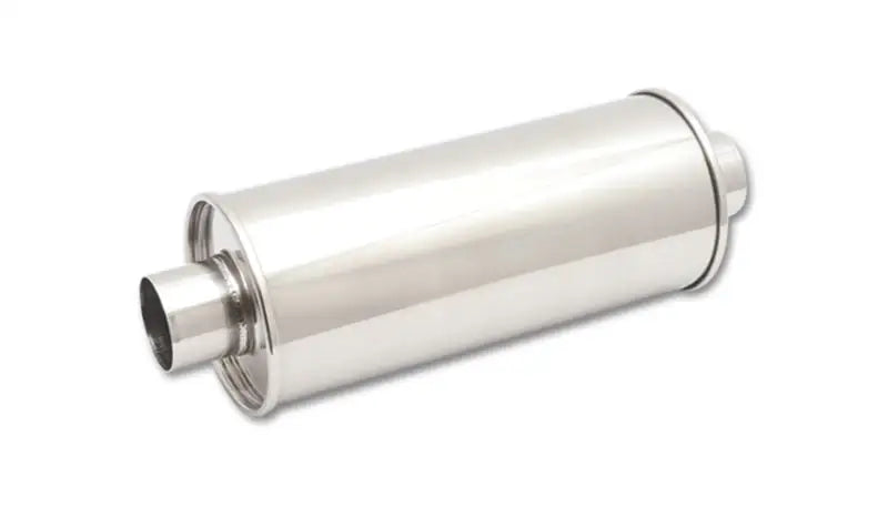 Vibrant StreetPower Round Muffler 5in x 9in x 14in long body 2.5in in I.D. x 2.5in out Center-Center, stainless steel, suited for RV, automotive, powersports, off-road, marine, and truck accessories, Performance, Truck & Automotive, Exhaust, Mufflers & Tips, AVADA - Best Sellers