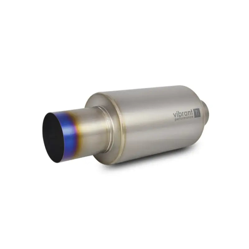 Vibrant 17564 Vibrant Titanium Muffler w/Straight Cut Burnt Tip 3.5in Inlet / 3.5in Outlet