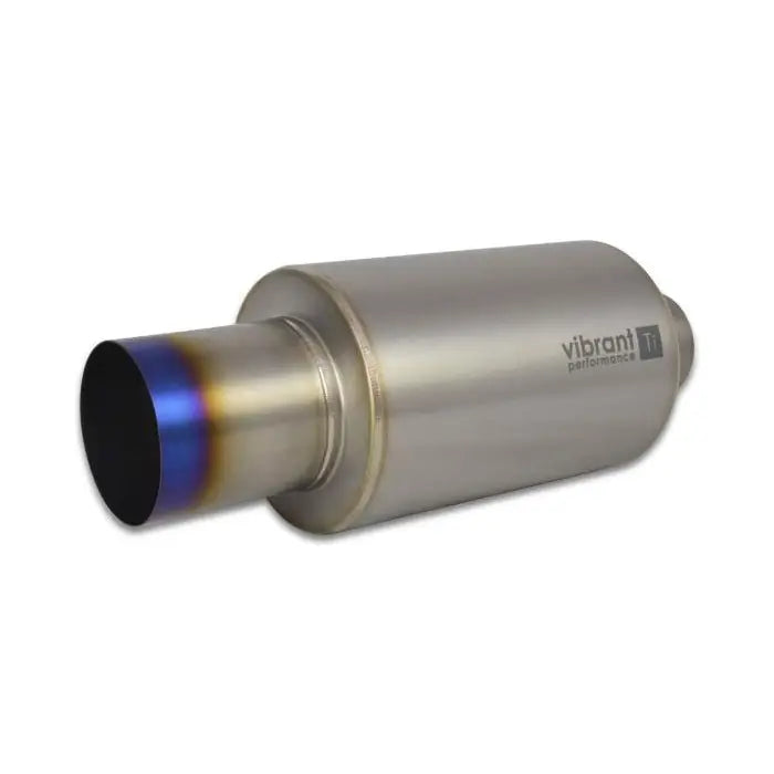 Vibrant 17564 Vibrant Titanium Muffler w/Straight Cut Burnt Tip 3.5in Inlet / 3.5in Outlet