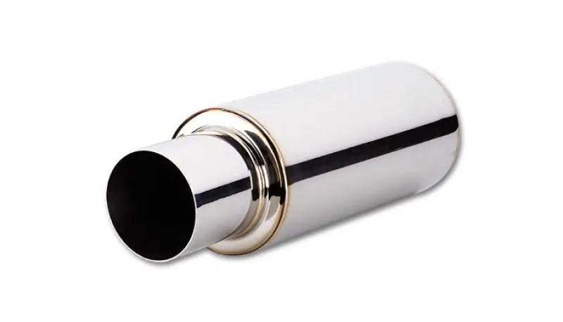 Vibrant TPV Round Muffler (23in Long) with 4in Tip Straight Cut - inlet I.D. - Truck & Automotive