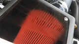 Red air filter inside black box for Toyota Tacoma air intake DryTech closed box system