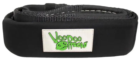Black recovery strap with Voodoo Offroad 3in logo, 3in x 8ft 8ft tree saver strap