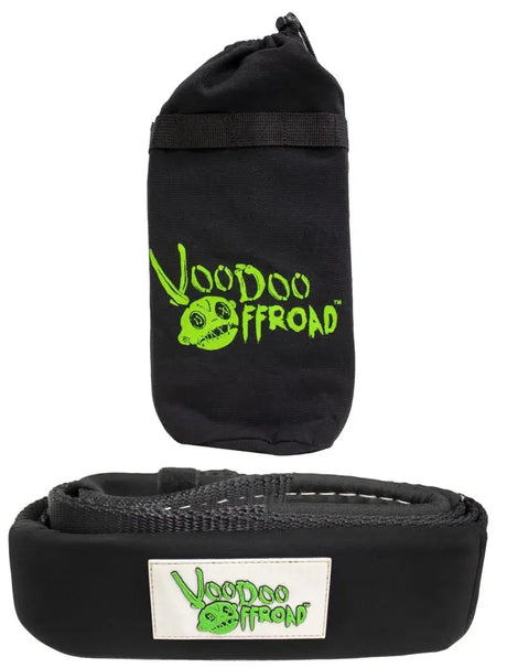 Black Voodoo Offroad 3in x 8ft Tree Saver Strap with storage bag for recovery gear