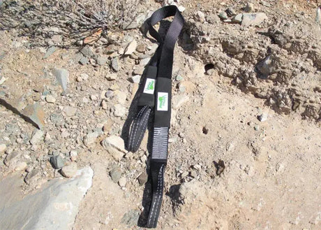 Black nylon tow strap Voodoo Offroad 3in x 8ft tree saver strap for off-road recovery