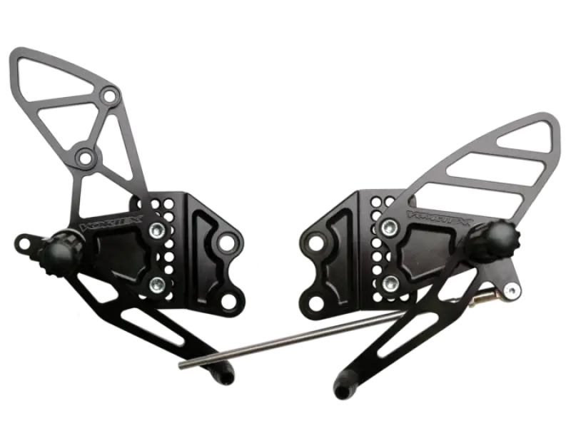 Vortex Racing 04-05 Kawasaki ZX-10R Ninja Adjustable Rearsets- Black - Vortex Racing