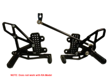 Vortex Racing 07-23 Honda CBR600 RR Adjustable Rearsets- Black - Vortex Racing