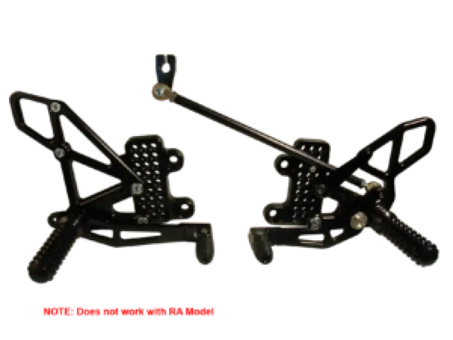 Vortex Racing 07-23 Honda CBR600 RR Adjustable Rearsets- Black - Vortex Racing