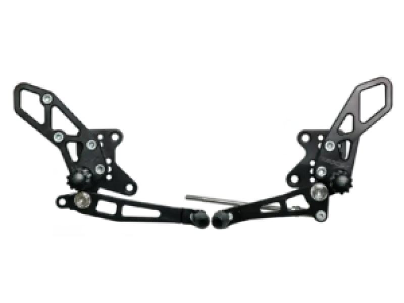 Vortex Racing 08-13 Kawasaki EX250 Ninja,13-17 EX300 Ninja Adjustable Rearsets- Black - Vortex Racing