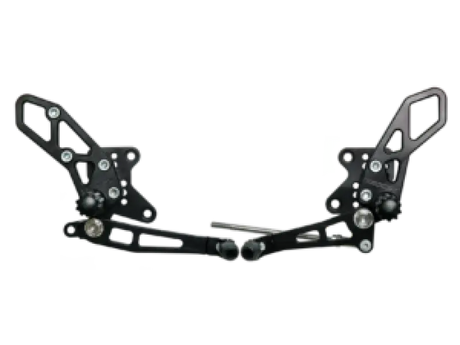 Vortex Racing 08-13 Kawasaki EX250 Ninja,13-17 EX300 Ninja Adjustable Rearsets- Black - Vortex Racing