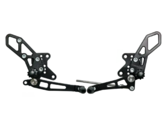 Vortex Racing 08-13 Kawasaki EX250 Ninja,13-17 EX300 Ninja Adjustable Rearsets- Black - Vortex Racing