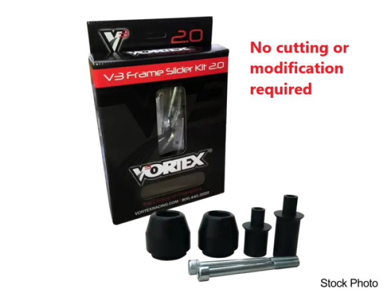 Vortex SR115 frame sliders V3 2.0 with mounting hardware for Vortex SR115 bike