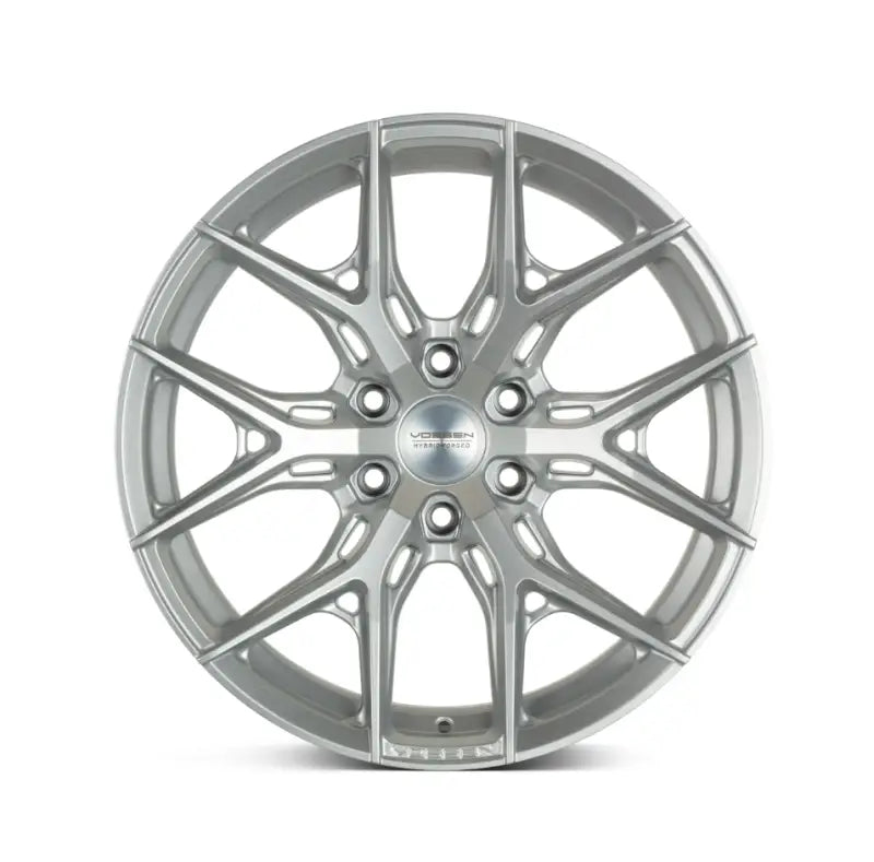 Vossen HF6-4 satin silver wheel with multi-spoke design