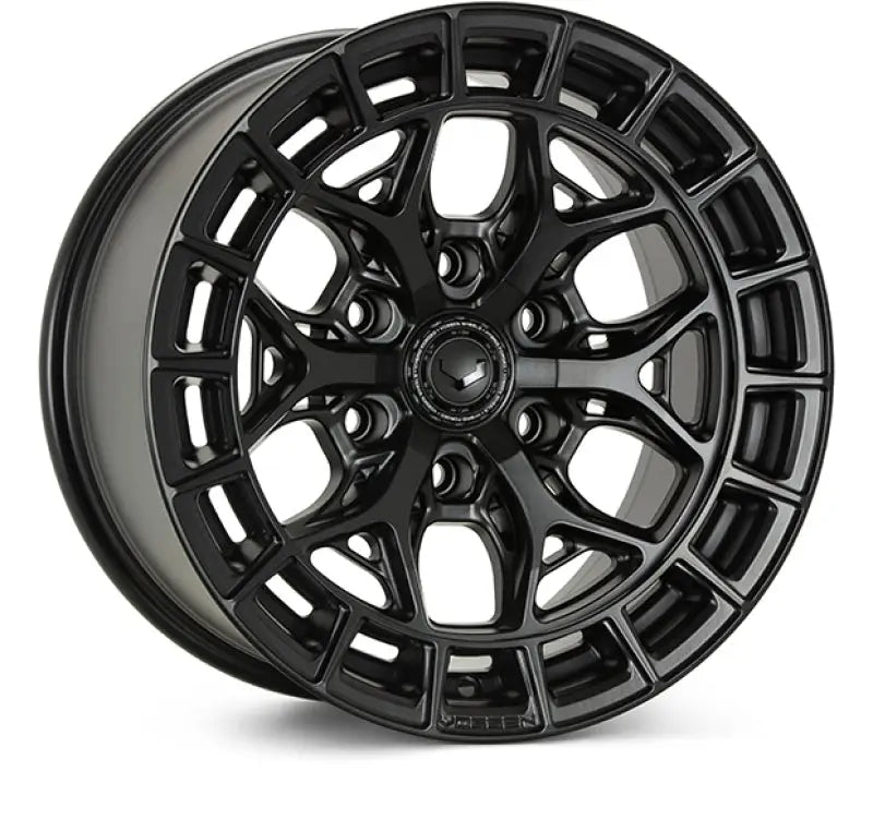 Gloss black alloy wheel with multi-spoke design and unique outer ring for Vossen HFX-1